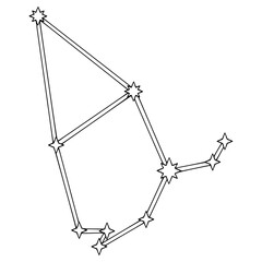 Cepheus constellation illustration hand drawn outline vector