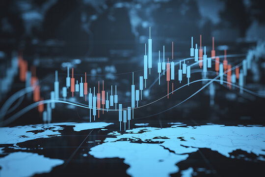 Global financial markets trading data visualization