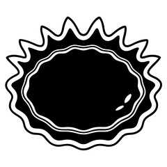 Tide Pool vector silhouette black design white background
