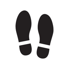 Black footprint shoes silhouette vector flat illustration design on white background