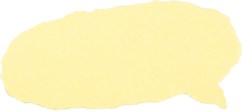 Yellow paper speech bubble isolated on white background for communication, dialogue, and expression concepts