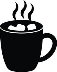 Hot cocoa mug silhouette vector graphic illustration
