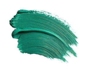 Creative action teal paint stroke digital abstract isolated on transparent background, png