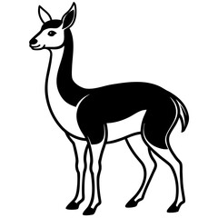 Fototapeta premium Vicuna vector silhouette black design white background