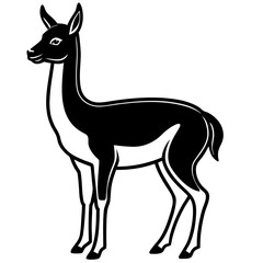 Vicuna vector silhouette black design white background