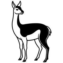 Vicuna vector silhouette black design white background