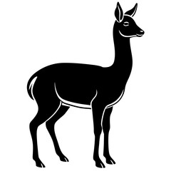 Vicuna vector silhouette black design white background