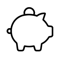 Obraz premium Piggy Bank — Outline SVG Icon for Savings, Budgeting & Financial Planning