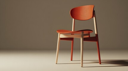 stylish chair on light floor with open background, clean render, 8k resolution