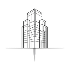 Skyscraper geometric outline architecture building