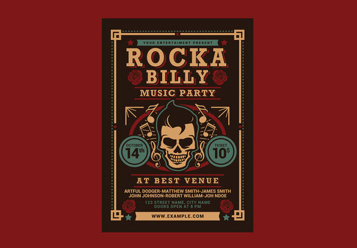 Rockabilly Music Party Flyer