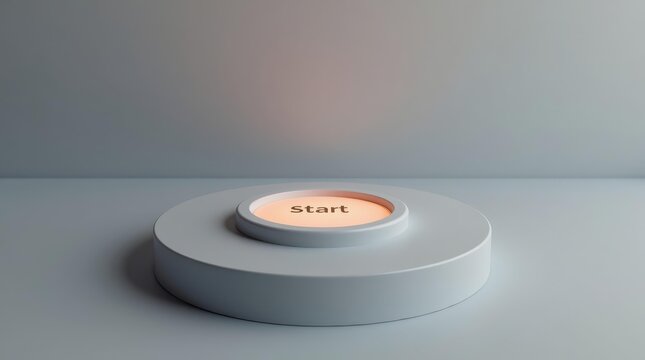 Start button at the edge symbolizing fear of beginning again and uncertain new steps