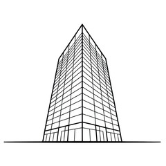 Tall building glass facade perspective architecture