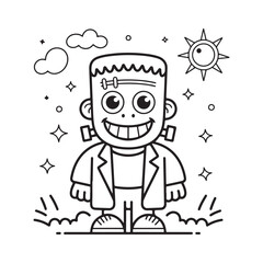 Bold and Easy Cozy Halloween Coloring Pages, Vector Illustration, Black and White, Halloween, Coloring Pages, Bold and Easy Halloween Printable, Halloween holiday, Cozy Halloween Coloring Page,