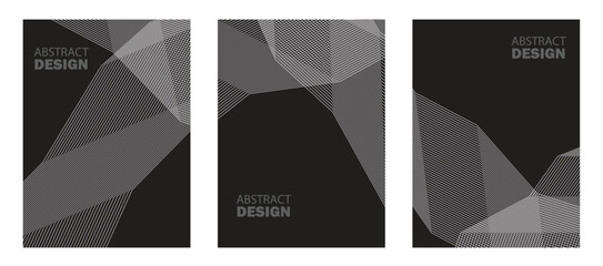 set of black business cards template