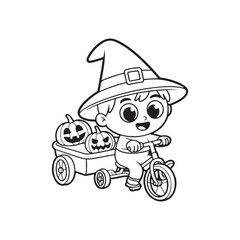 Bold and Easy Cozy Halloween Coloring Pages, Vector Illustration, Black and White, Halloween, Coloring Pages, Bold and Easy Halloween Printable, Halloween holiday, Cozy Halloween Coloring Page,