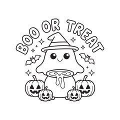 Bold and Easy Cozy Halloween Coloring Pages, Vector Illustration, Black and White, Halloween, Coloring Pages, Bold and Easy Halloween Printable, Halloween holiday, Cozy Halloween Coloring Page,