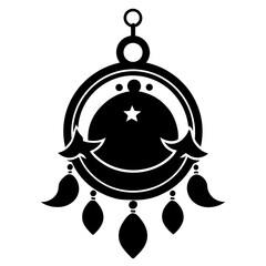 Karva Chauth Charm vector clean black silhouette design white background