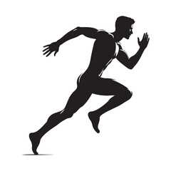 Dynamic running human silhouette