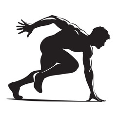 Dynamic running human silhouette in motion