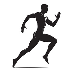 Dynamic running human silhouette