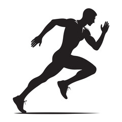 Dynamic running human silhouette in motion