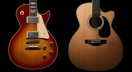 Fototapeta premium Electric and Acoustic Guitars Musical Instruments