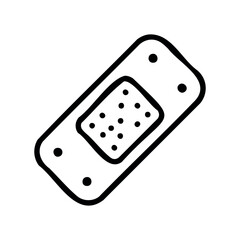 Minimalist outline of a bandage with dotted design – stock vector icon in line style