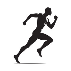 Obraz premium Dynamic running human silhouette for sports and fitness