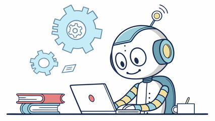 "Robot Learning AI Concept – Artificial Intelligence & Machine Learning Technology with Automation, Gears and Digital Development"

