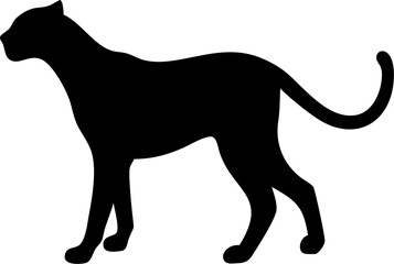 Panther Silhouette Icon – Wild Animal, Nature & Power Symbol

