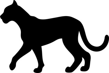 Cheetah Silhouette Icon – Wild Animal, Speed & Nature Symbol

