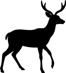 Deer Silhouette Icon – Wild Animal, Nature & Forest Symbol

