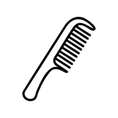 Simple black comb with wide and narrow teeth – stock vector icon in line style