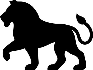 Lion Silhouette Icon – Wild Animal, Nature & Power Symbol

