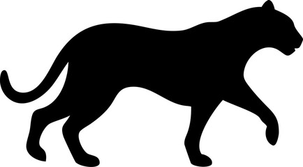 Tiger Silhouette Icon – Wild Animal, Nature & Power Symbol

