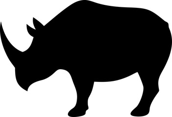 Rhino Silhouette Icon – Wild Animal, Nature & Power Symbol

