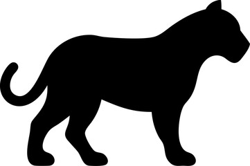 Leopard Silhouette Icon – Wild Animal, Nature & Power Symbol

