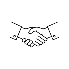 Fototapeta premium Business handshake between two professionals – stock vector icon in line style