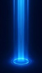 Blue Light Beams Converging into a Circular Focus Point