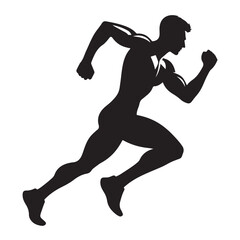 Obraz premium Dynamic running human figure in a bold silhouette style