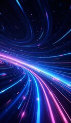 Obraz premium Vibrant Cosmic Swirls with Neon Light Trails