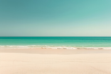 Obraz premium Layered sea waves on tropical beach with clean sand and contrast tones