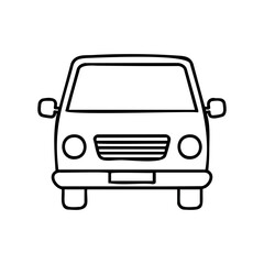 Simple outline of a front view car – stock vector icon in line style