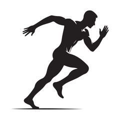Dynamic running human silhouette in motion