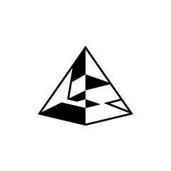 Fototapeta premium Geometric Pyramid with Abstract Black and White Design