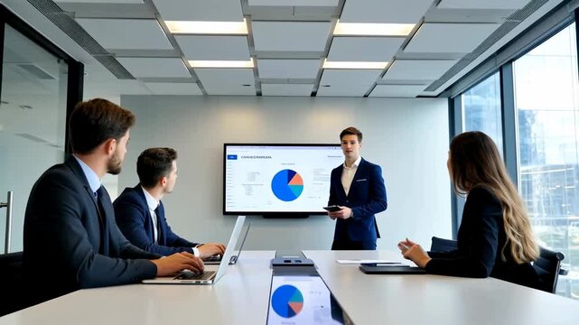 Engaging corporate presentation highlighting business strategies and performance metrics