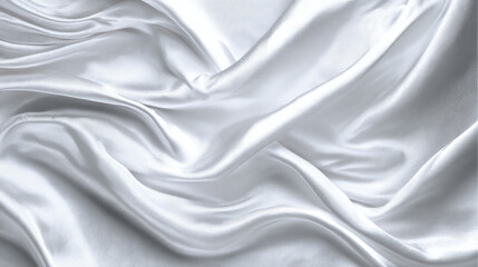 Naklejka premium Silky Smooth: Waves of White Elegance. Shimmering texture and fluid folds create a luxurious and sophisticated visual experience.