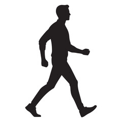 Dynamic running human silhouette in motion