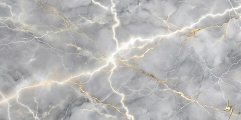 Elegant Gray and Gold Veined Marble Texture Background, Ideal for Interior Design and Architectural Projects